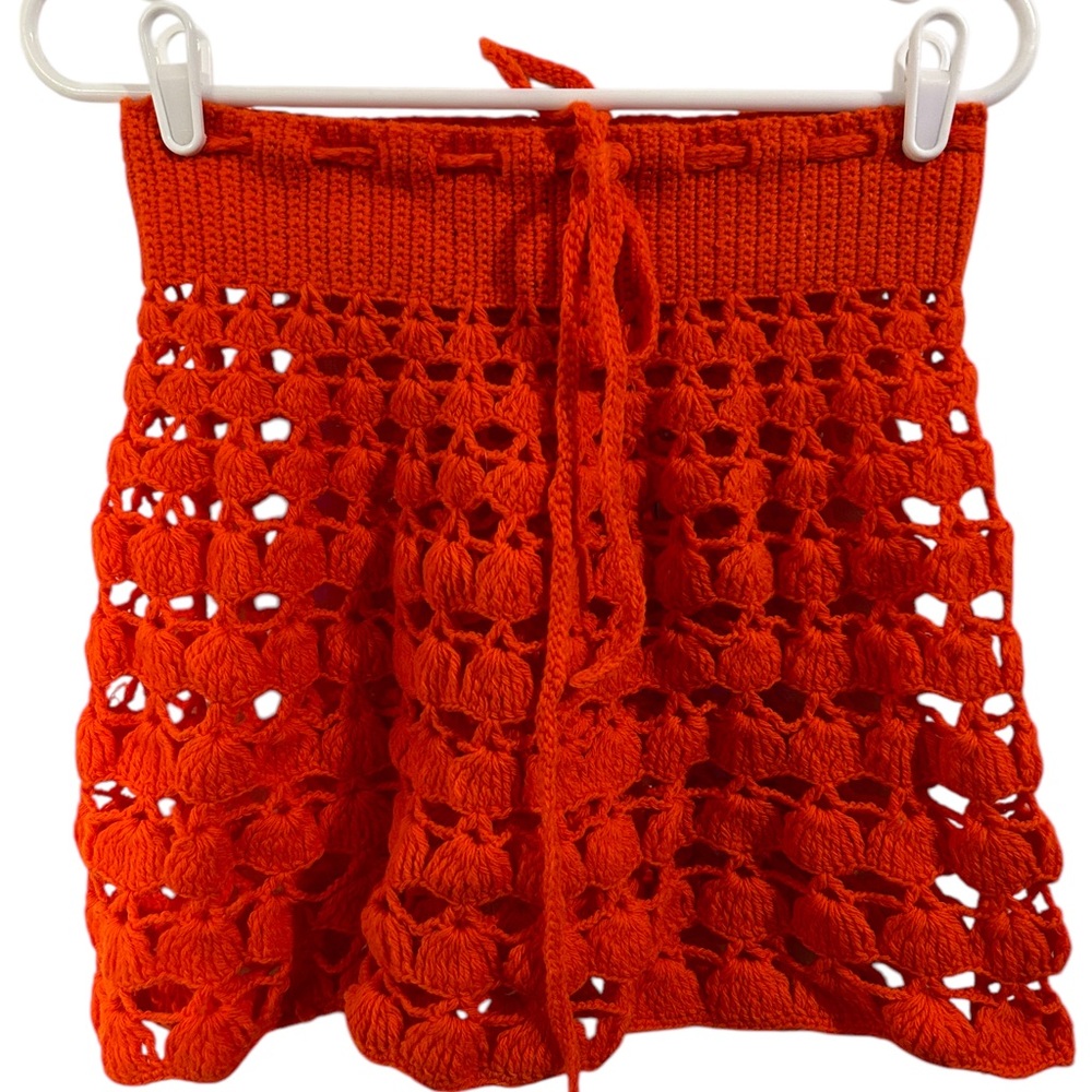 Vintage Garland Open Crochet Wool Mini Skirt